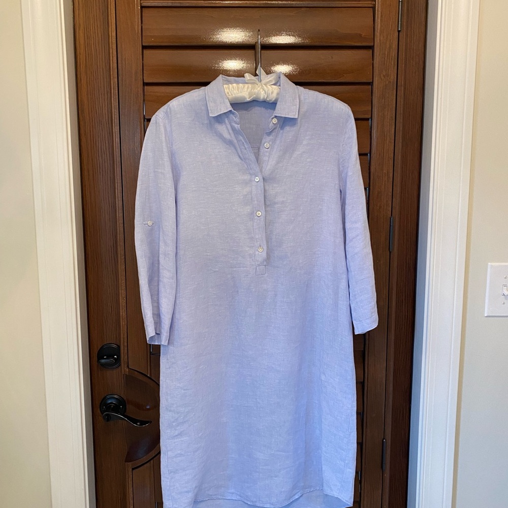 J. Mclaughlin Light Blue Linen Shirt Dress XS excellent condition